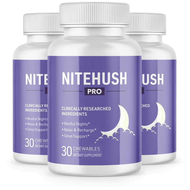 NiteHush Pro Sleep Relief Supplement — 3 Bottle / 90 Day Pack